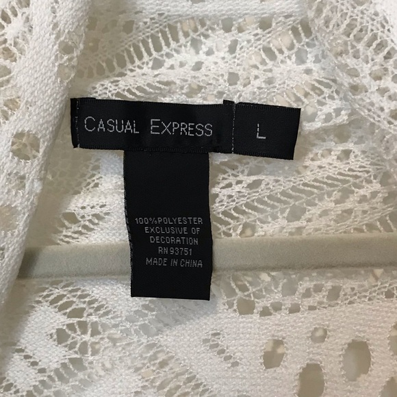 Casual Express Off White Lace Vest Size L - Picture 4 of 6